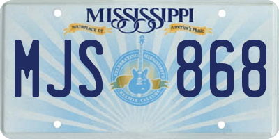MS license plate MJS868
