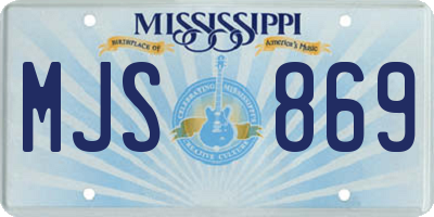 MS license plate MJS869