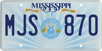 MS license plate MJS870