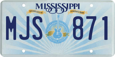 MS license plate MJS871