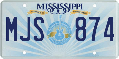 MS license plate MJS874