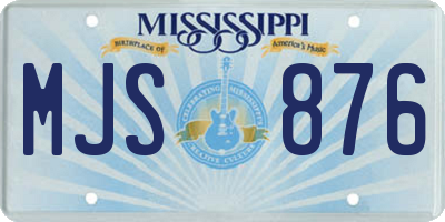 MS license plate MJS876