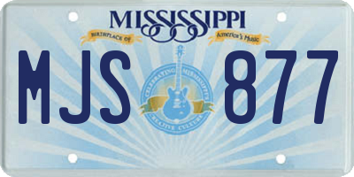 MS license plate MJS877