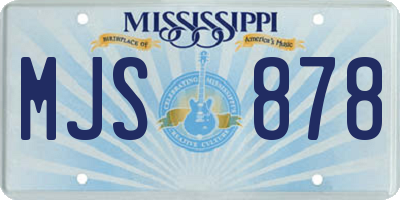 MS license plate MJS878