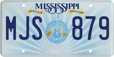 MS license plate MJS879
