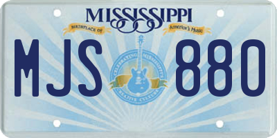 MS license plate MJS880