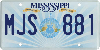 MS license plate MJS881