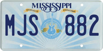 MS license plate MJS882