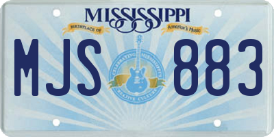 MS license plate MJS883