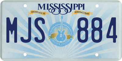 MS license plate MJS884