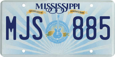 MS license plate MJS885