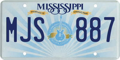 MS license plate MJS887