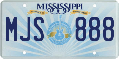 MS license plate MJS888