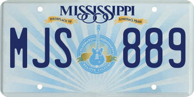 MS license plate MJS889