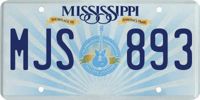 MS license plate MJS893