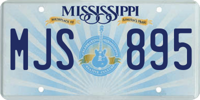 MS license plate MJS895