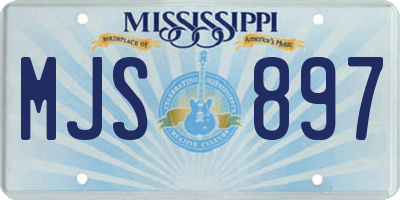 MS license plate MJS897