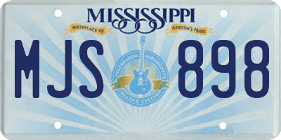 MS license plate MJS898