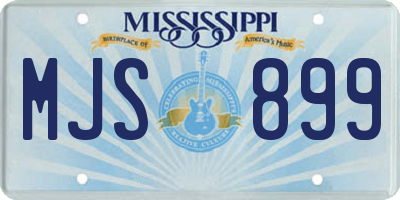 MS license plate MJS899