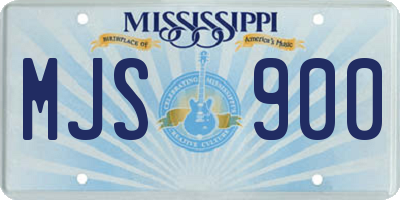 MS license plate MJS900