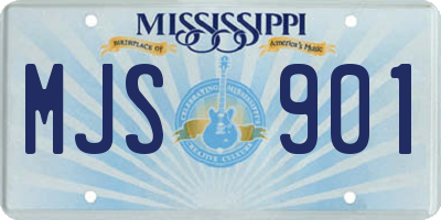MS license plate MJS901