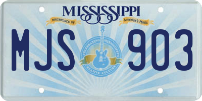 MS license plate MJS903
