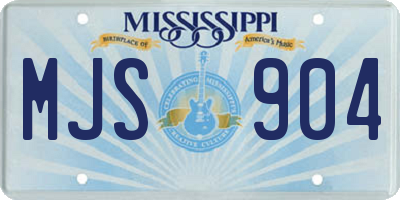 MS license plate MJS904