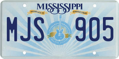 MS license plate MJS905