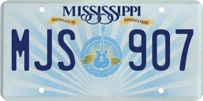 MS license plate MJS907