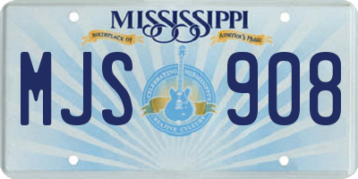 MS license plate MJS908