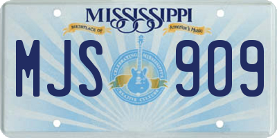 MS license plate MJS909