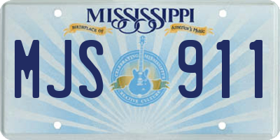MS license plate MJS911