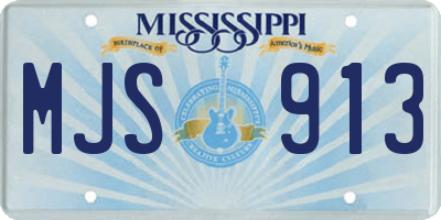 MS license plate MJS913