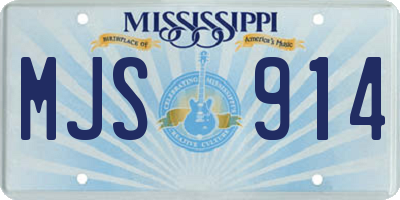 MS license plate MJS914