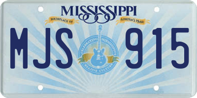 MS license plate MJS915