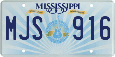 MS license plate MJS916