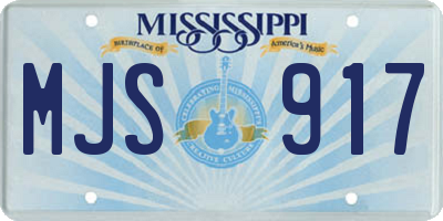 MS license plate MJS917