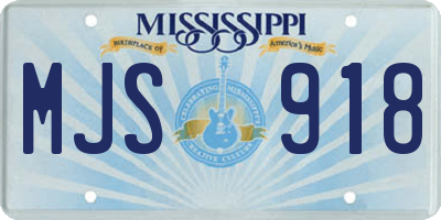 MS license plate MJS918