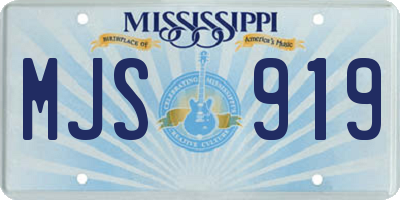 MS license plate MJS919