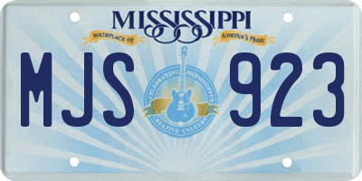 MS license plate MJS923