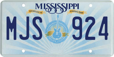 MS license plate MJS924