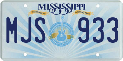 MS license plate MJS933