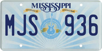 MS license plate MJS936