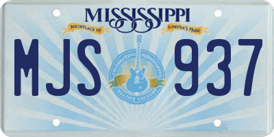 MS license plate MJS937