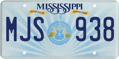MS license plate MJS938