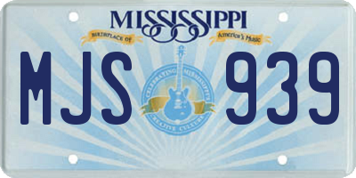 MS license plate MJS939