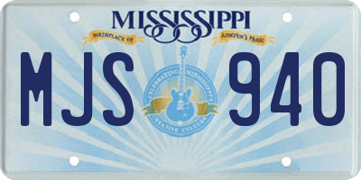 MS license plate MJS940
