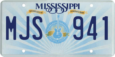 MS license plate MJS941