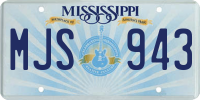 MS license plate MJS943