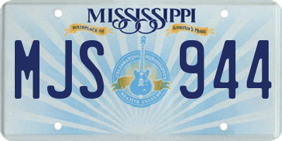 MS license plate MJS944